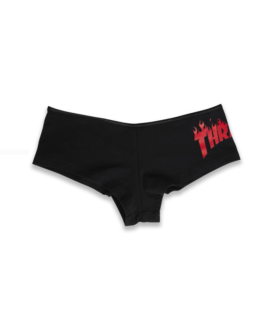 THRASHER FLAME HOT LADIES SHORTS BLACK/RED