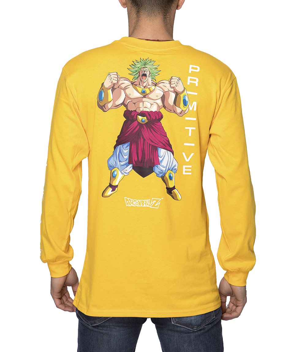 PRIMITIVE X DRAGON BALL Z SUPER SAIYAN BROLY LONG SLEEVE GOLD