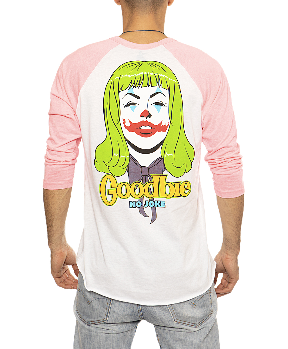 GOODBIE NO JOKE RAGLAN WHITE WHITE/PINK