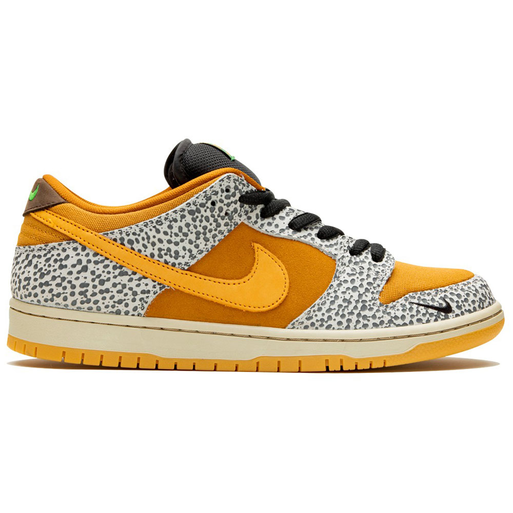 NIKE SB DUNK LOW PRO SAFARI BLACK/ORANGE-CEMENT GREY-OUTDOOR GREEN