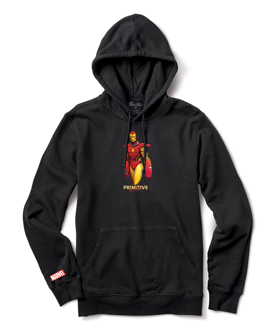 PRIMITIVE X MARVEL X MOEBIUS IRON MAN HOOD BLACK