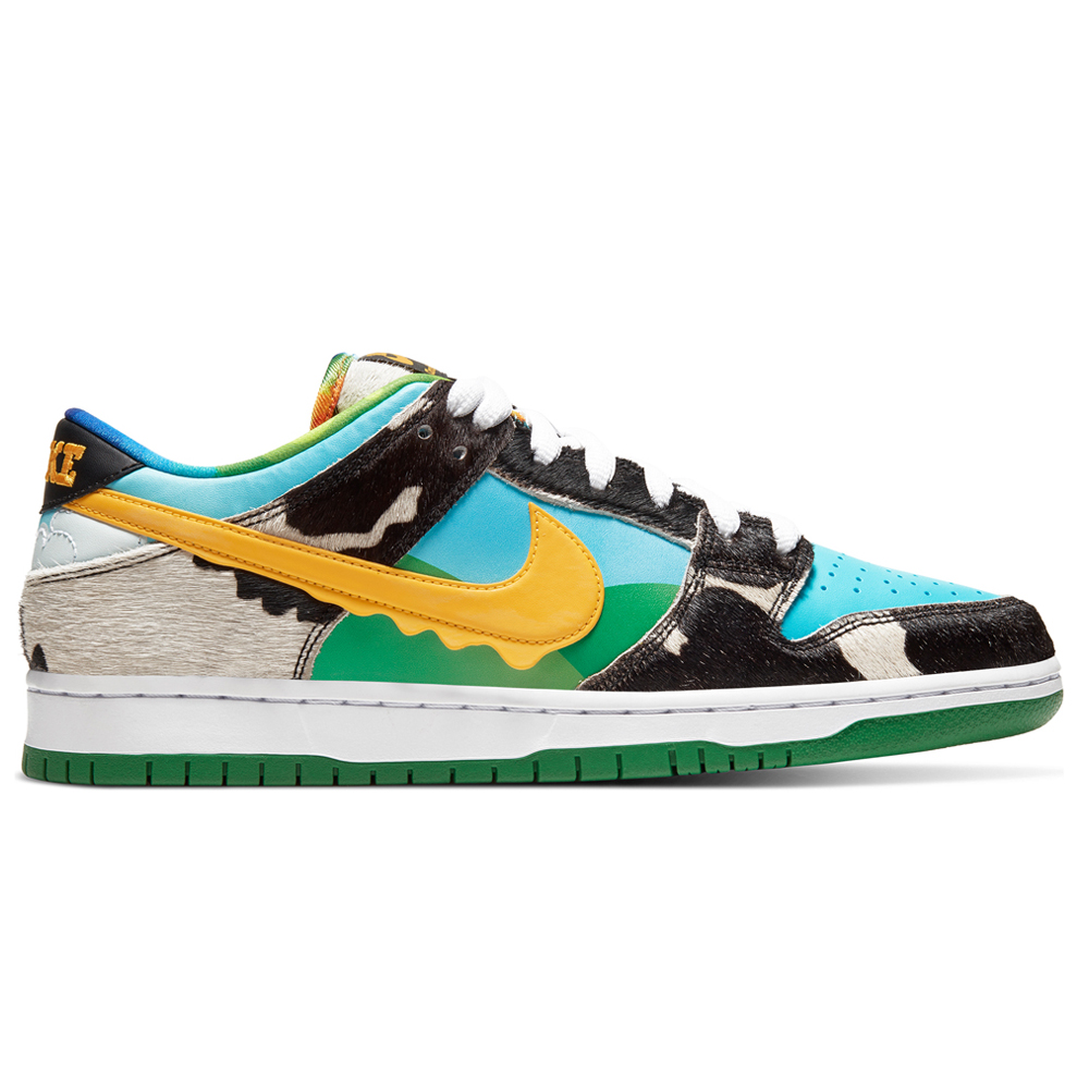 NIKE SB X BEN & JERRYS DUNK LOW CHUNKY DUNKY WHITE/UNIVERSITY GOLD/LAGOON PULSE/BLACK