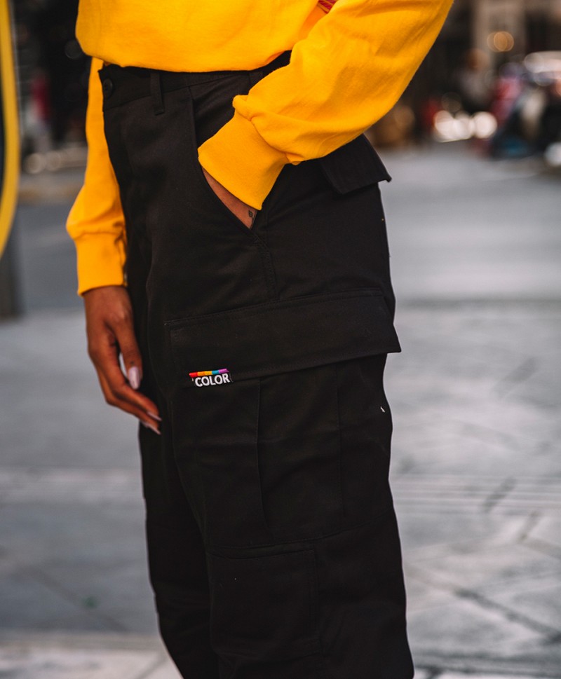 COLOR I-5 CARGO PANTS BLACK