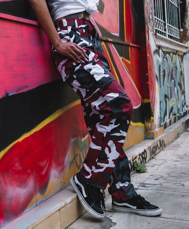 COLOR I-5 CARGO PANTS RED CAMO