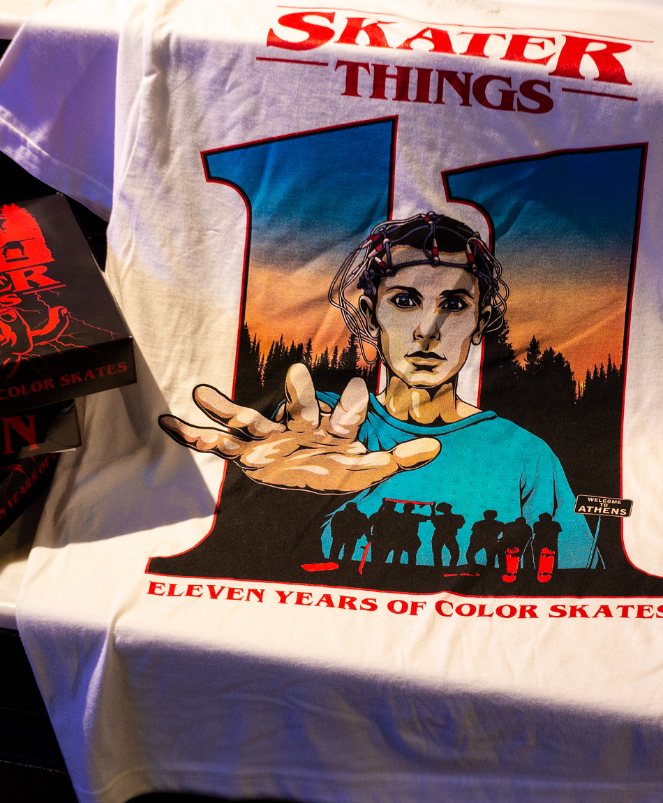 COLOR SKATER THINGS ANNIVERSARY RAGLAN TEE WHITE