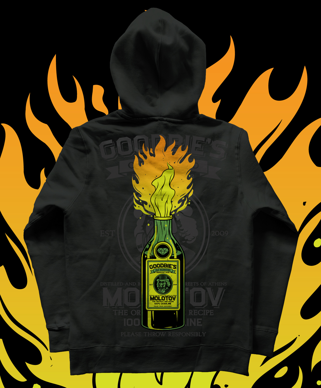 GOODBIE RIOT LIQUOR PREMIUM HOOD BLACK
