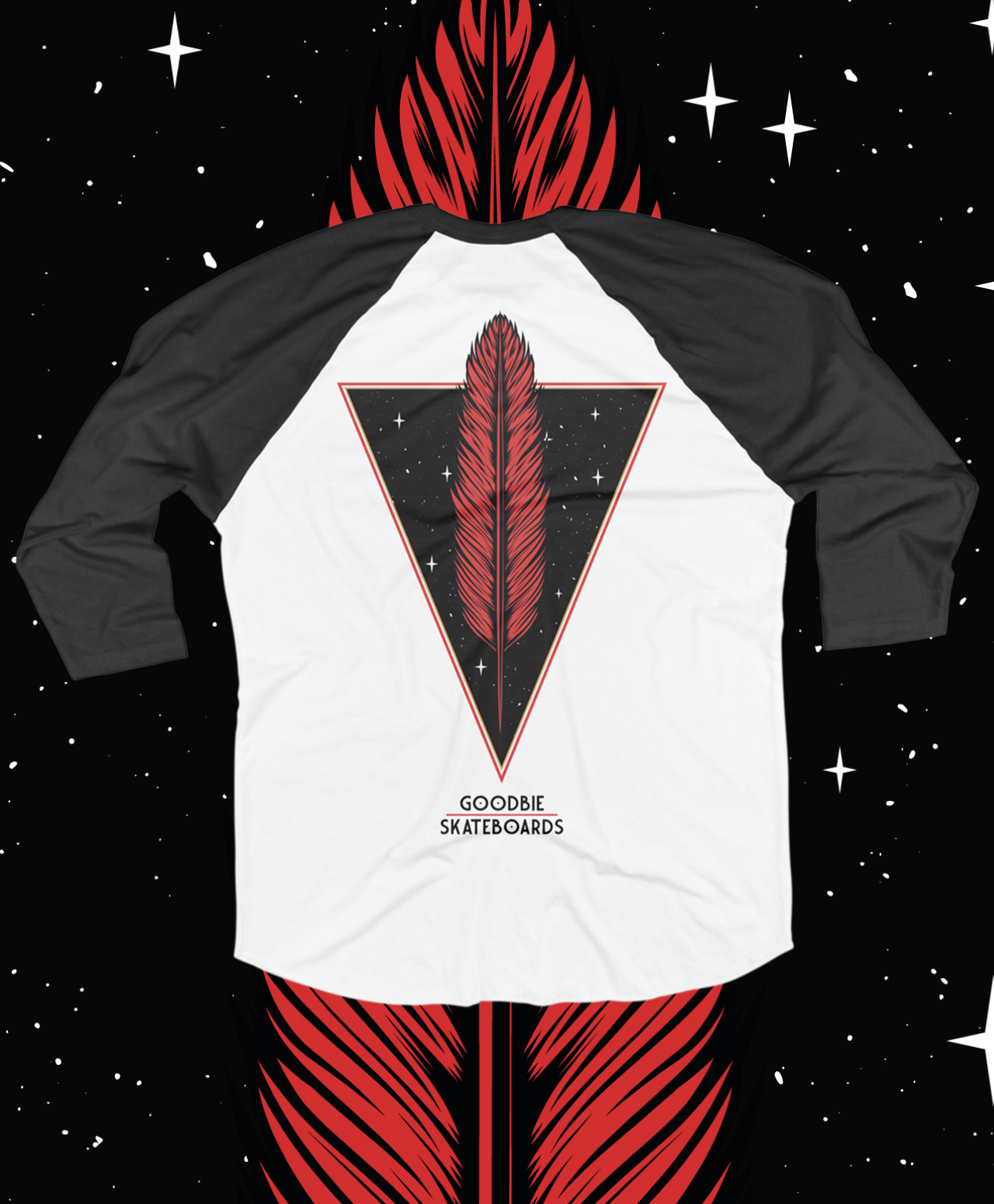 GOODBIE EYES WIDE RAGLAN WHITE/BLACK