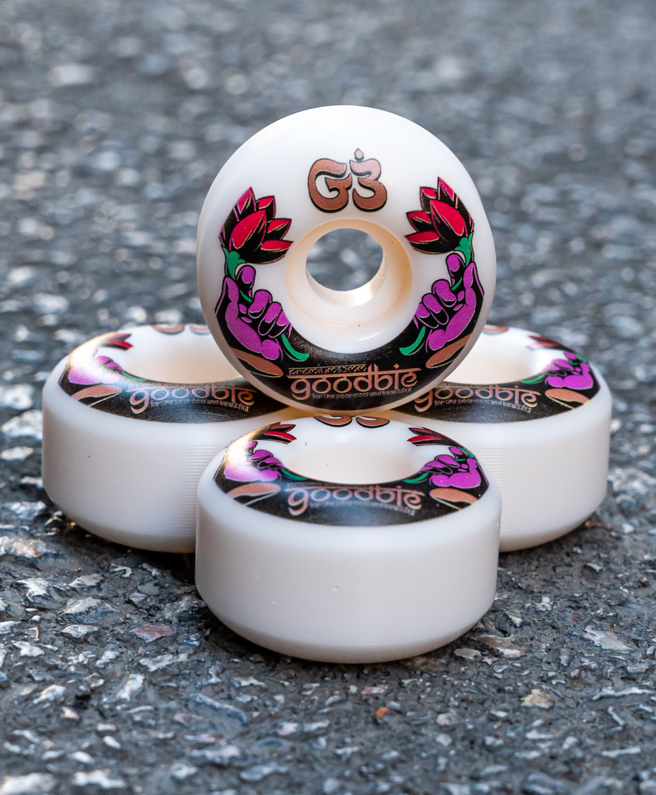 GOODBIE FLOWERS WHEELS 52mm WHITE