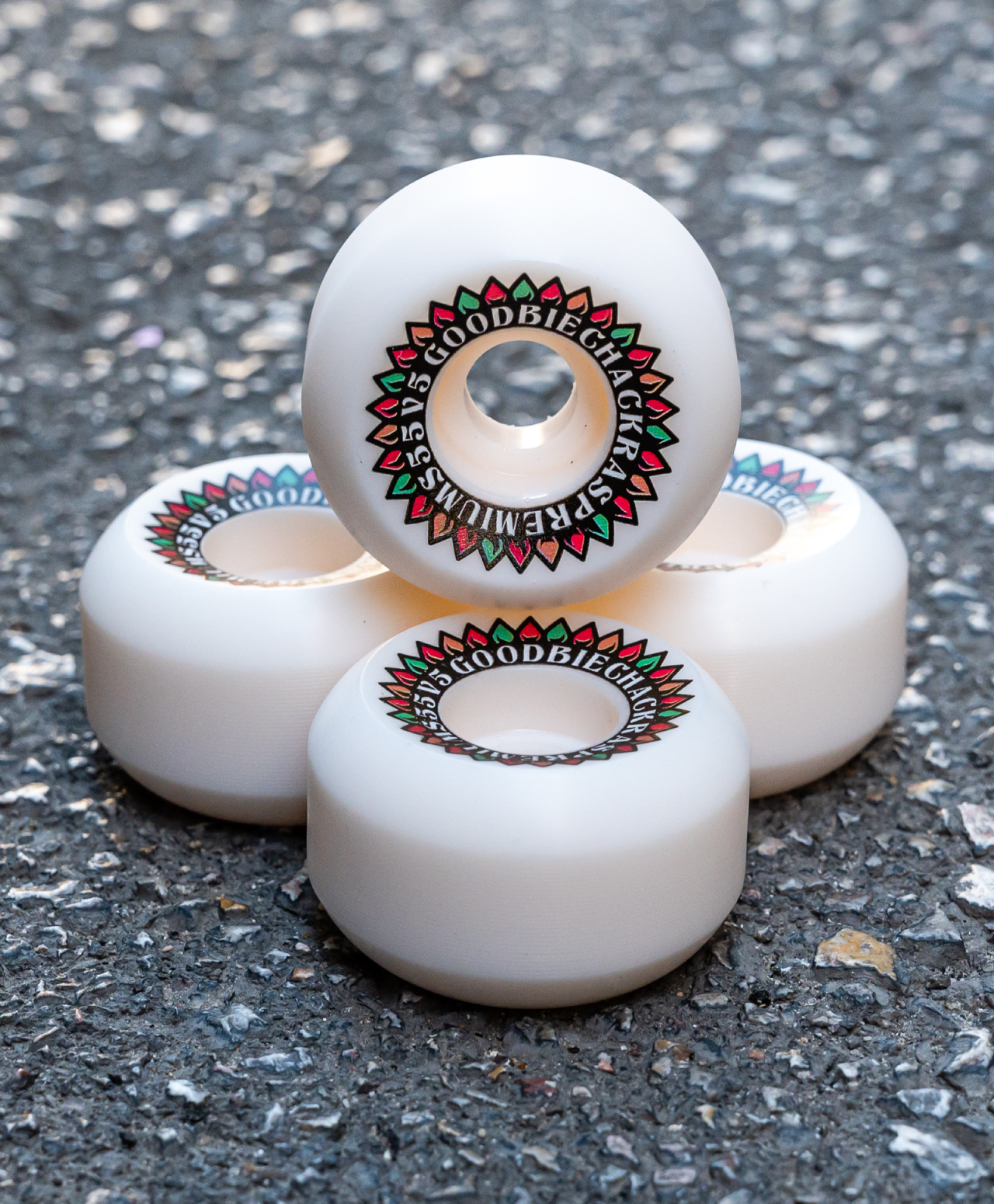 GOODBIE CHACKRAS PREMIUM V5 WHEELS 55mm WHITE