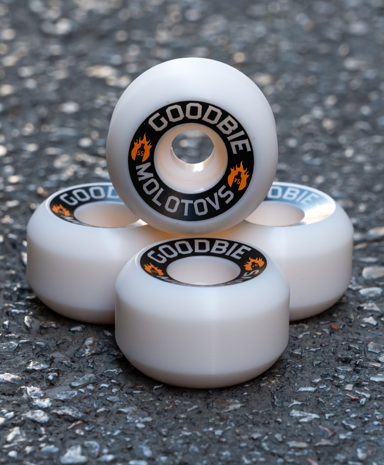 GOODBIE MOLOTOVS PREMIUM V5 WHEELS 55mm WHITE