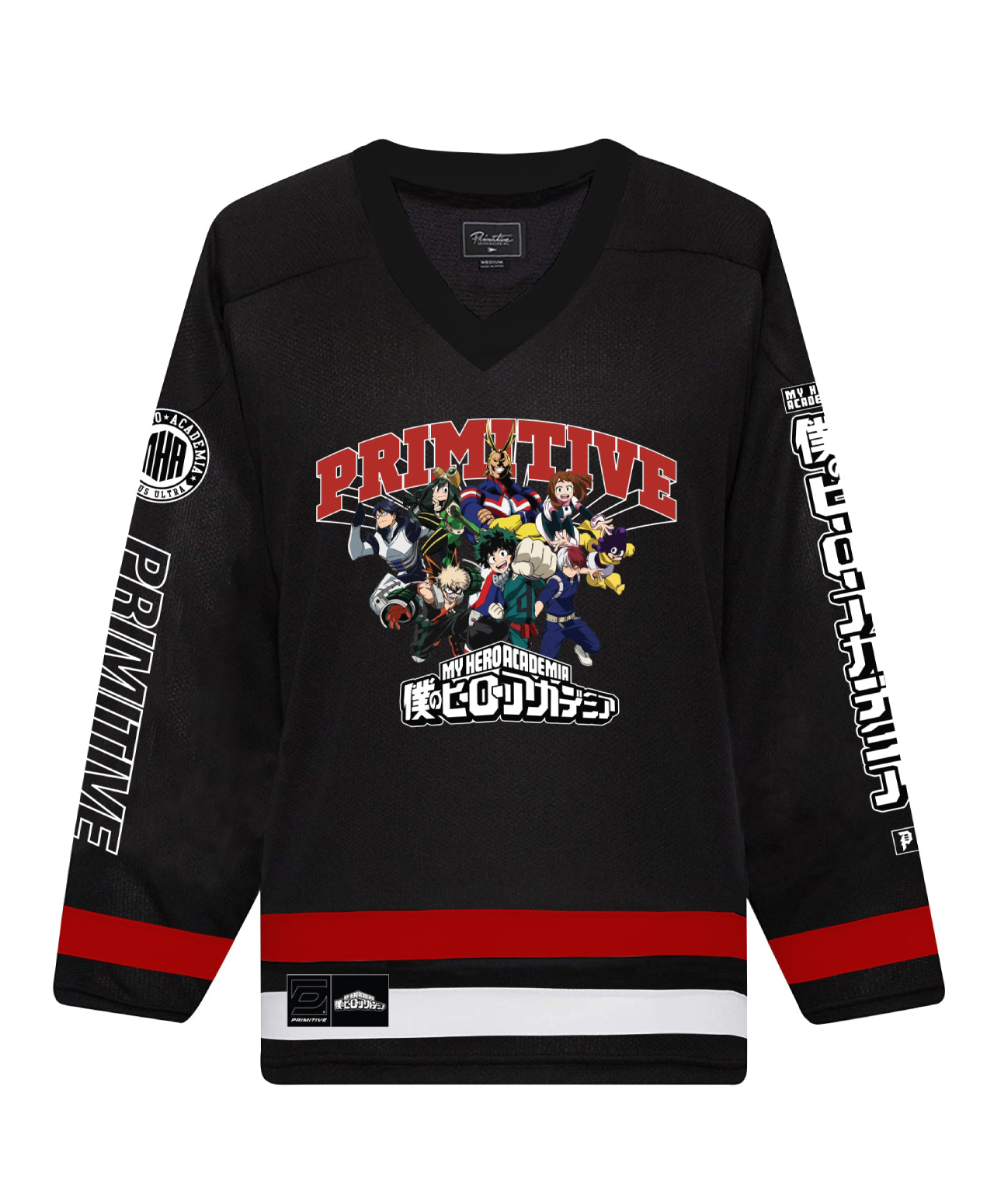 PRIMITIVE X MY HERO ACADEMIA 2 MY HERO ACADEMIA HOCKEY JERSEY BLACK