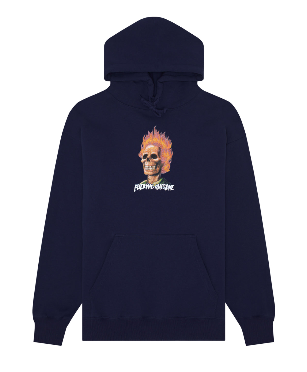 FUCKING AWESOME FLAME SKULL HOOD NAVY