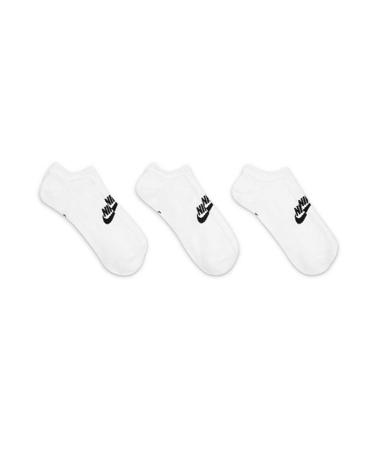 NIKE SPORTSWEAR EVERYDAY ESSENTIAL NO-SHOW SOCKS 3-PACK WHITE