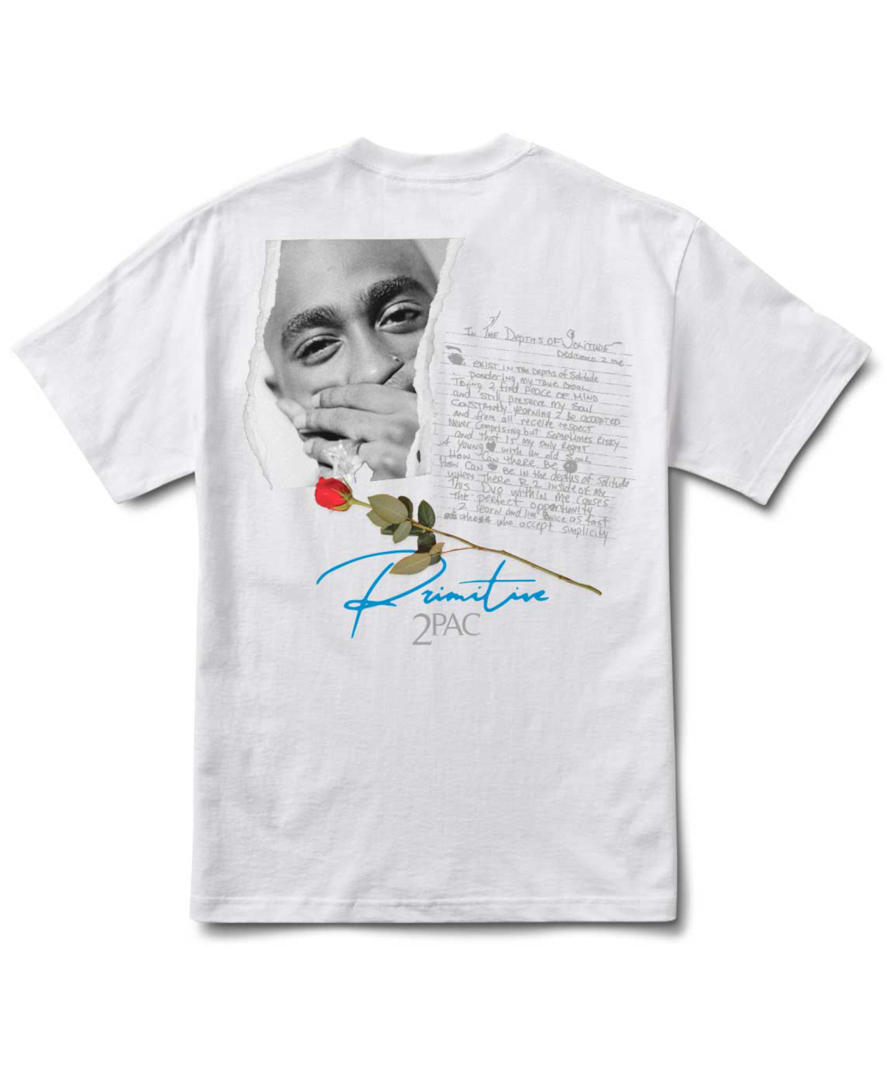 PRIMITIVE X 2PAC INJECTION LYRICS II TEE WHITE