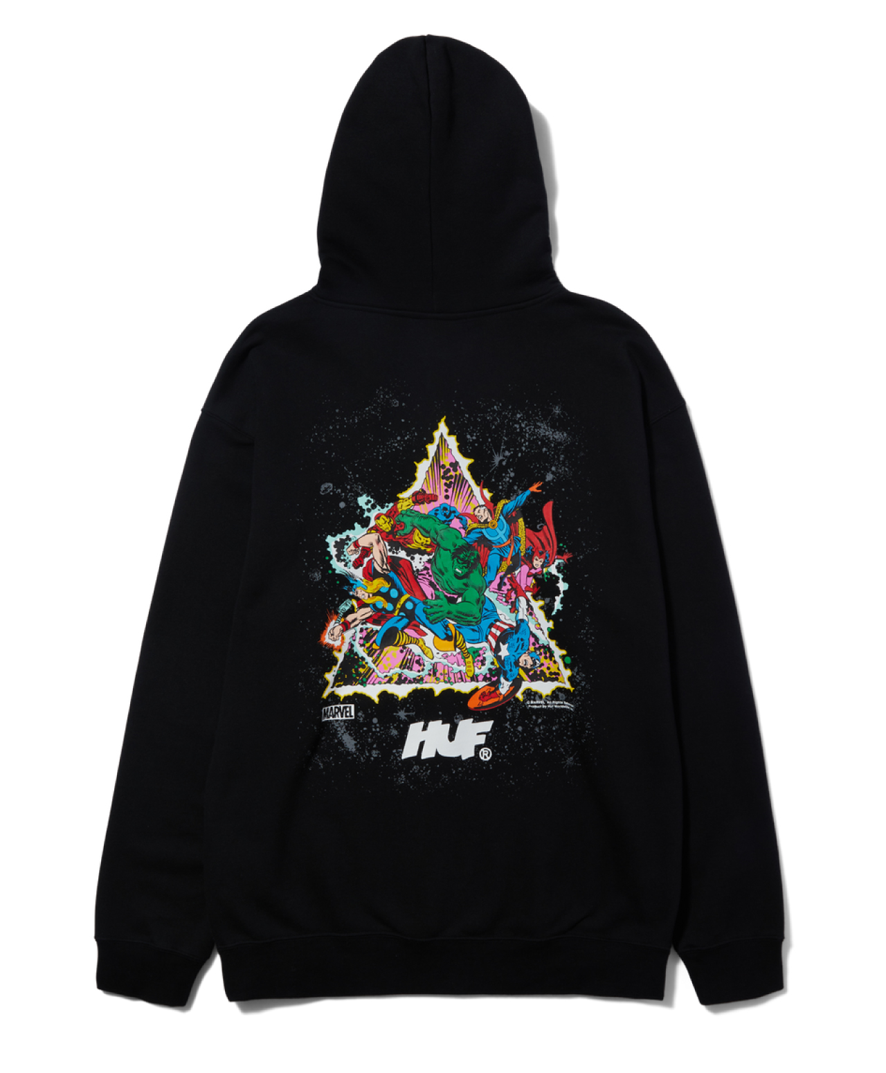 HUF X AVENGERS COSMIC ASSEMBLAGE HOOD BLACK