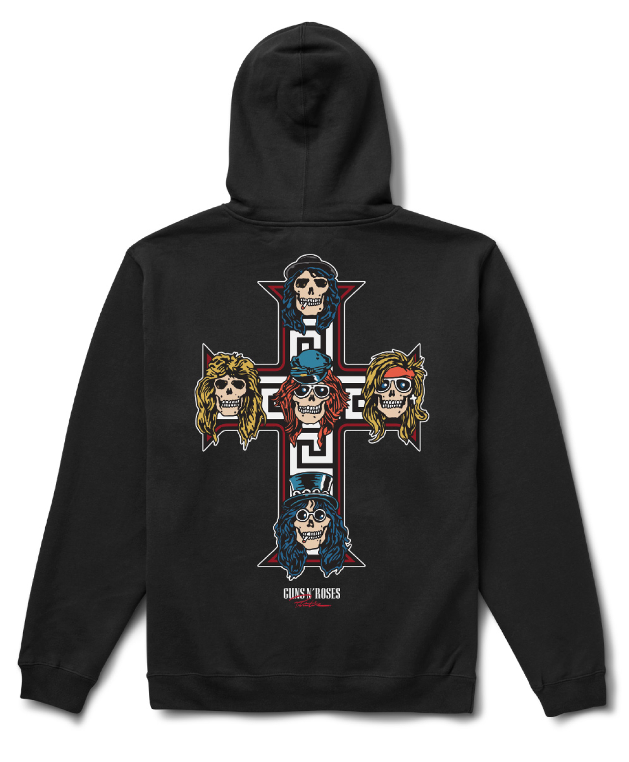 PRIMITIVE X GUNS N ROSES CROSS HOOD BLACK