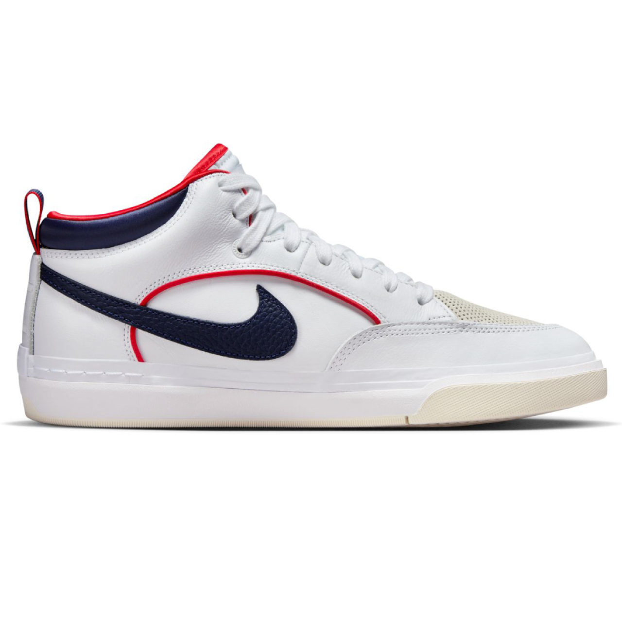 NIKE SB REACT LEO BAKER PRM WHITE/MIDNIGHT NAVY/UNIVERSITY RED