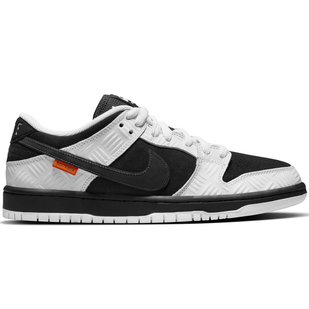 NIKE SB X TIGHTBOOTH DUNK LOW PRO WHITE/BLACK-SAFETY ORANGE