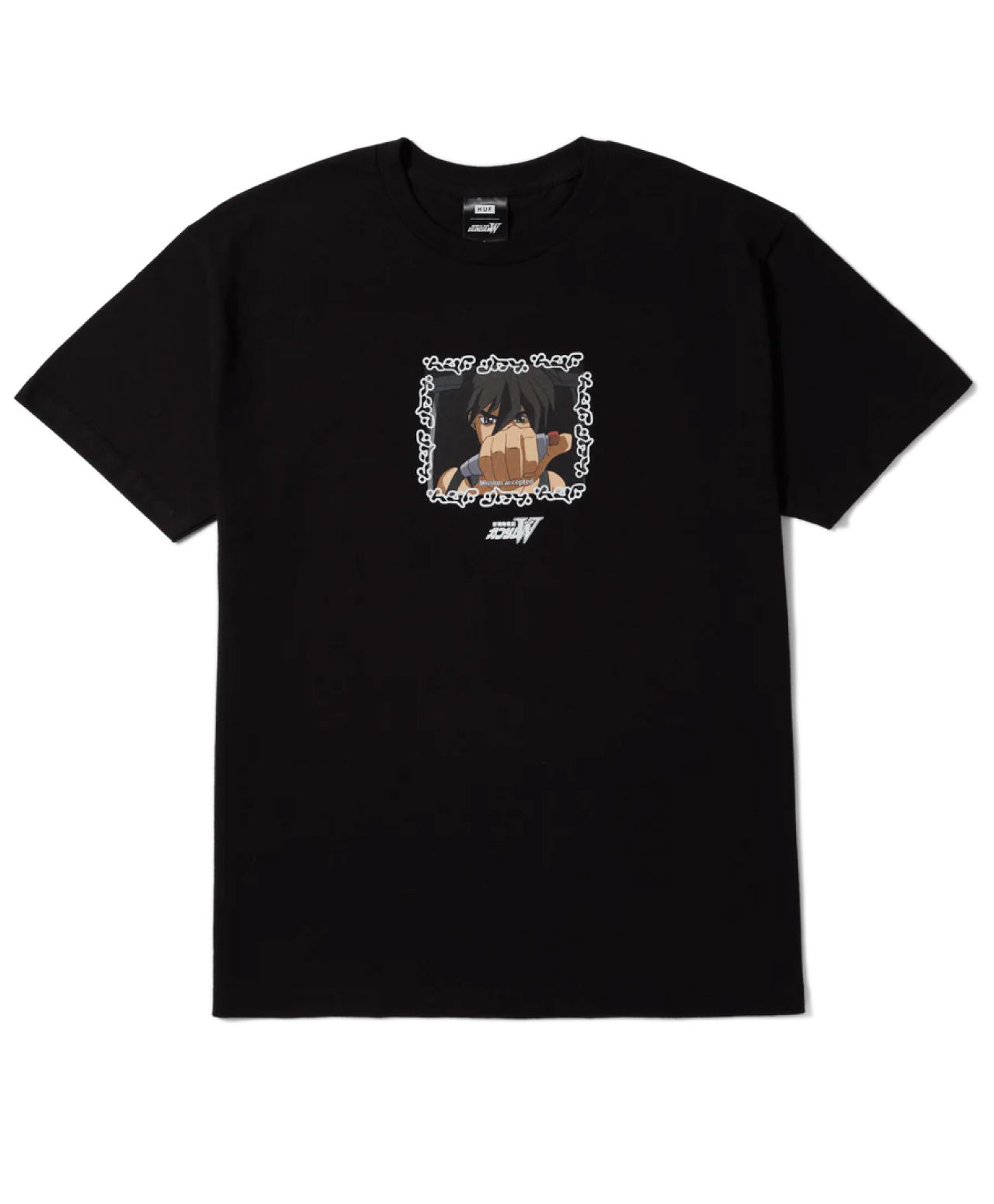 HUF X GUNDAM HEERO TEE BLACK