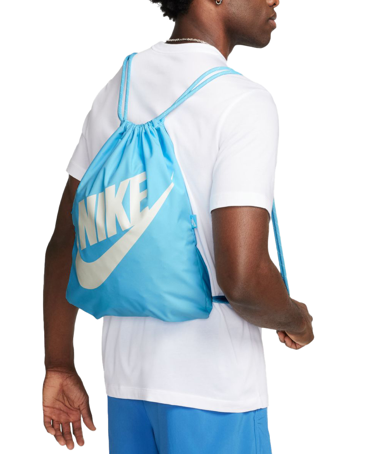 NIKE HERITAGE DRAWSTRING BAG AQUARIUS BLUE/AQUARIUS BLUE/SAIL