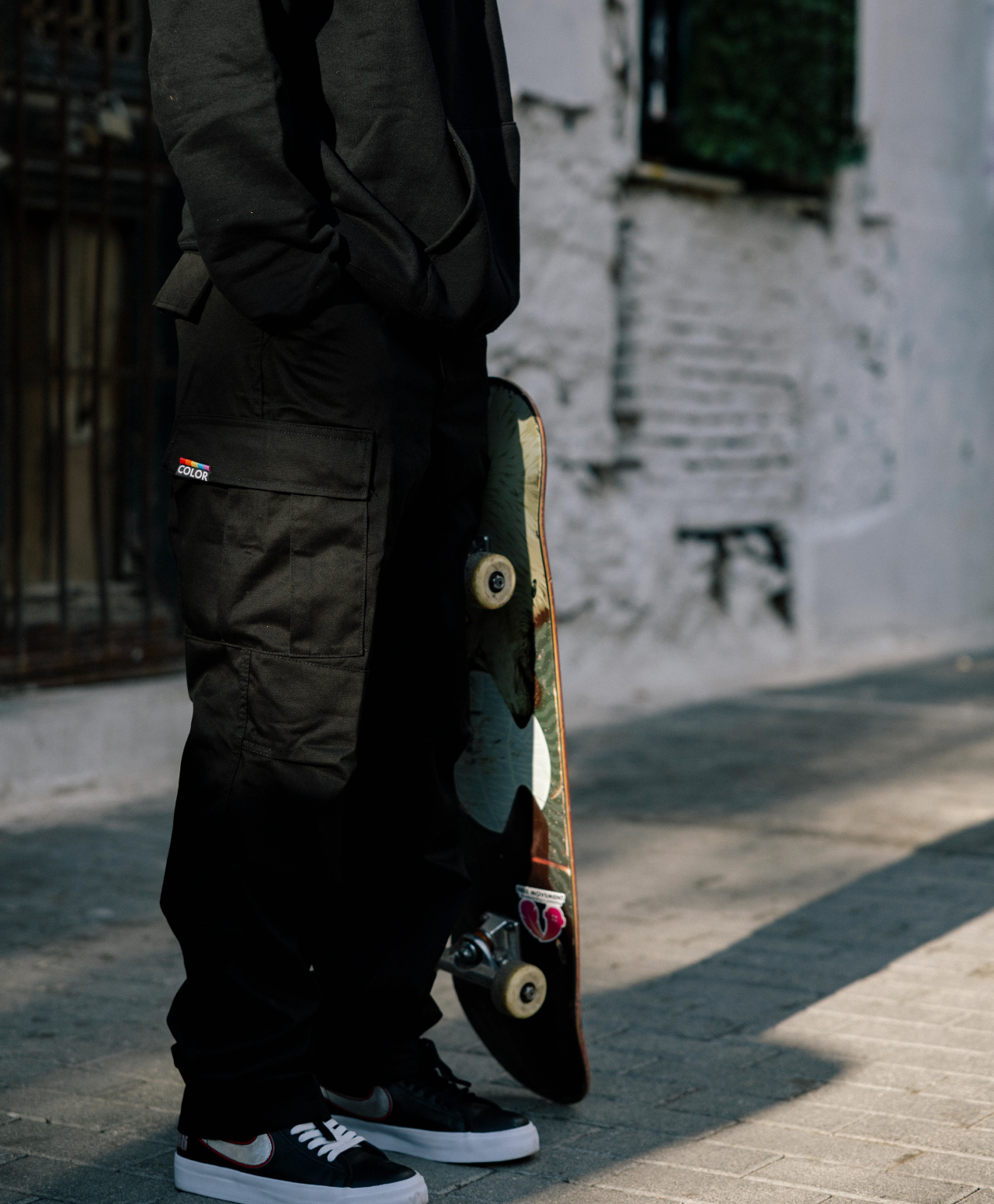 COLOR I-5 CARGO BAGGY BOMBS PANTS BLACK