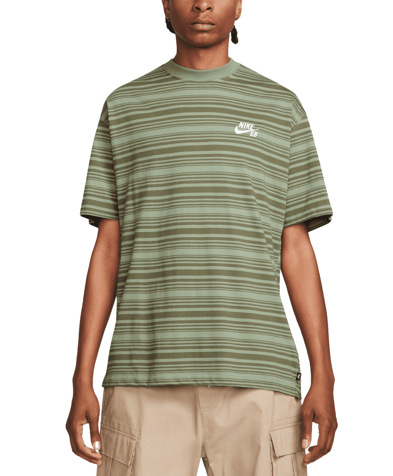 NIKE SB MAX 90 STRIPE TEE OIL GREEN