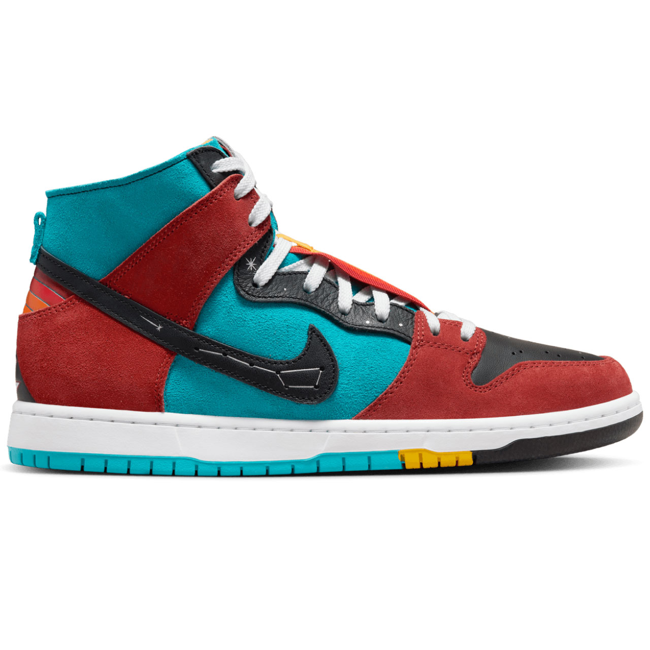 NIKE SB X DIʼORR GREENWOOD DUNK HIGH DECON NAVAJO ARTS TURQUOISE BLUE/BLACK-RUGGED ORANGE