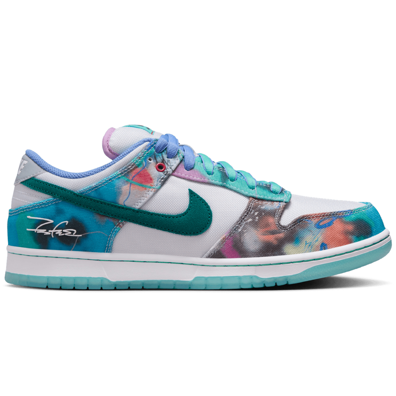 NIKE SB X FUTURA LABORATORIES DUNK LOW PRO BLEACHED AQUA/GEODE TEAL-WHITE