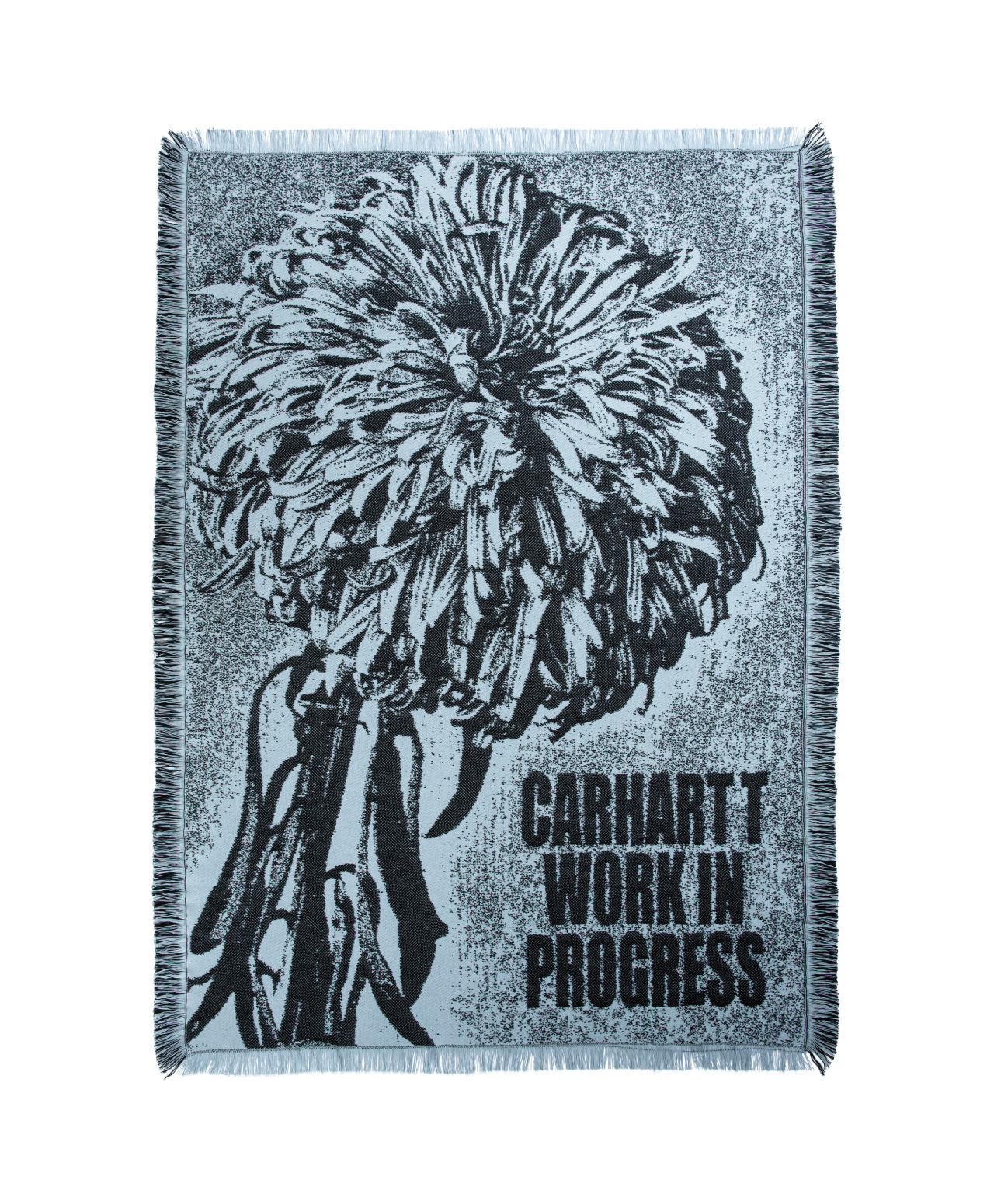 CARHARTT WIP CHRYSANTHEMUM WOVEN BLANKET MISTY SKY/BLACK