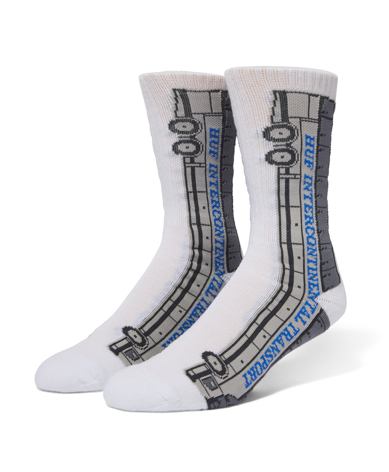 HUF INTERNATIONAL TRANSPORT CREW SOCKS WHITE