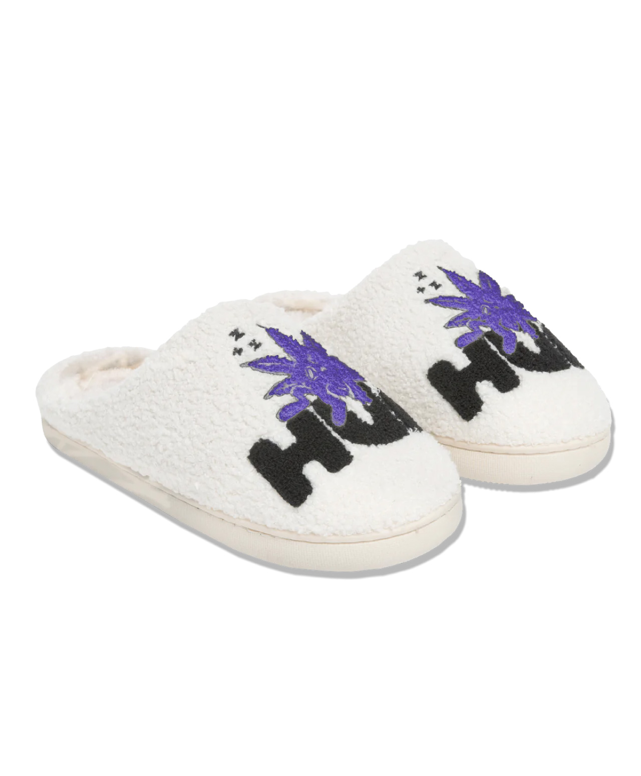 HUF GREEN BUDDY FUZZY SLIPPERS CREAM