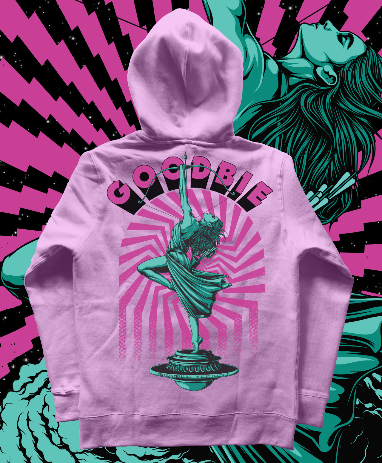 GOODBIE WAR GAMES NUCLEAR ARCHERY PREMIUM HOOD PINK