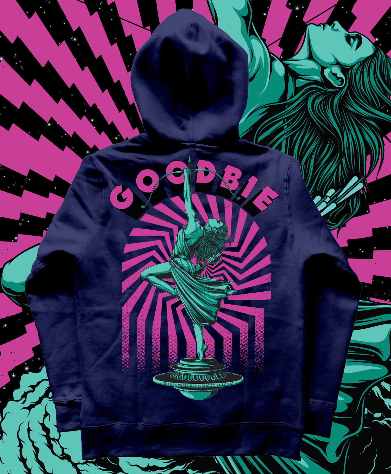 GOODBIE WAR GAMES NUCLEAR ARCHERY PREMIUM HOOD NAVY