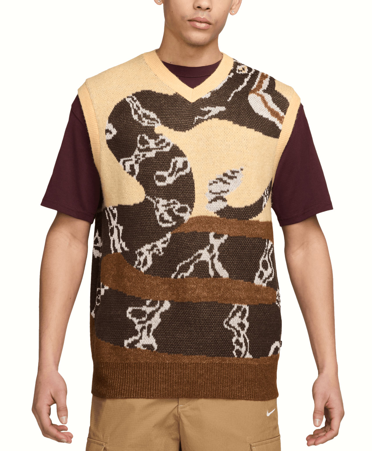 NIKE SB SWEATER VEST SNAKE CELESTIAL GOLD/LIGHT BRITISH TAN