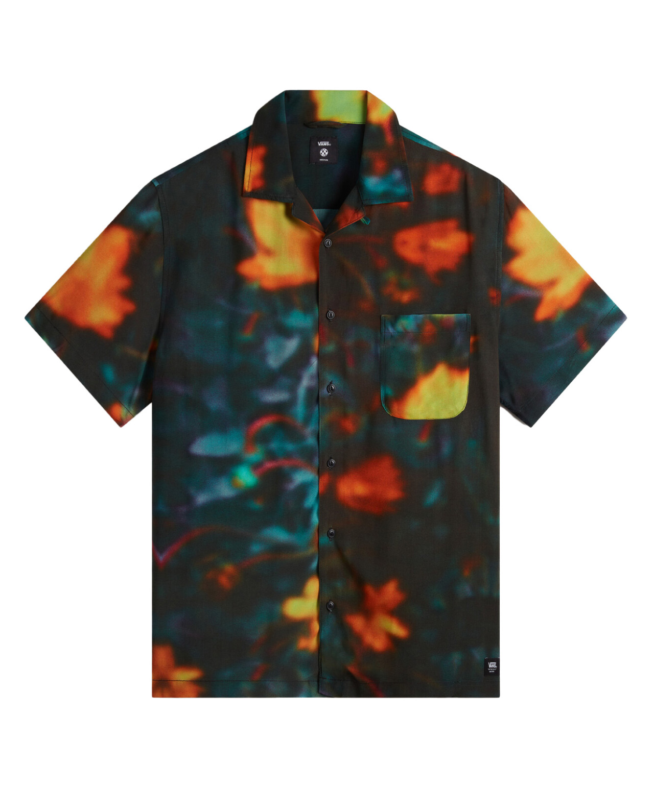 VANS TRANQUIL SHORT SLEEVE WOVEN SHIRT BLACK/MULTI