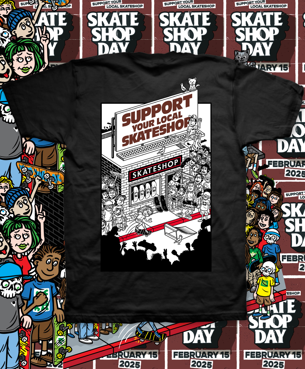 COLOR X SKATESHOP DAY SHOP TEE BLACK