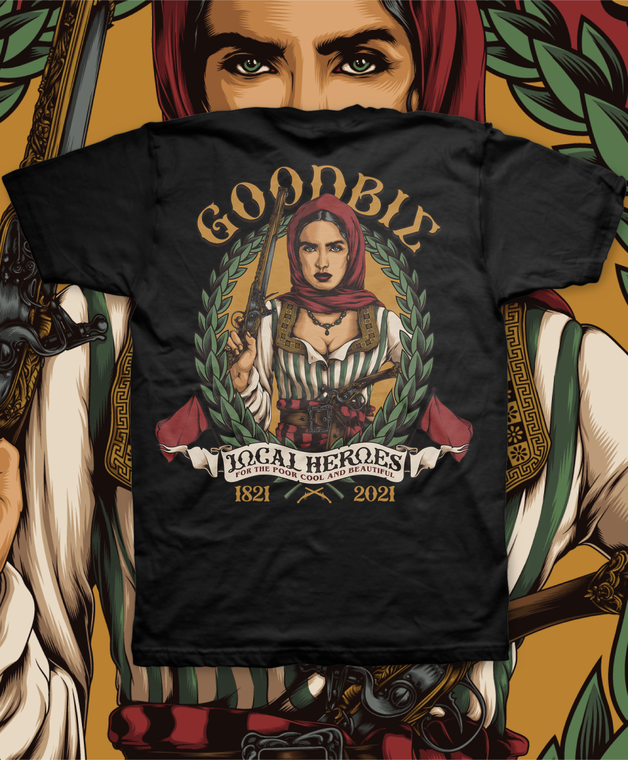 GOODBIE LOCAL HEROES BOUBOU TEE BLACK