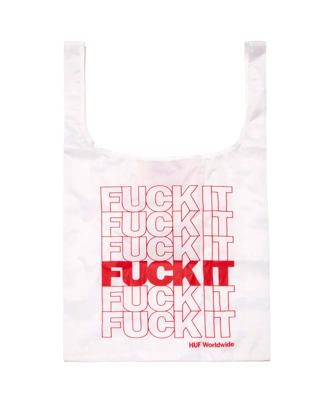 HUF FUCK IT PACKABLE BODEGA BAG WHITE