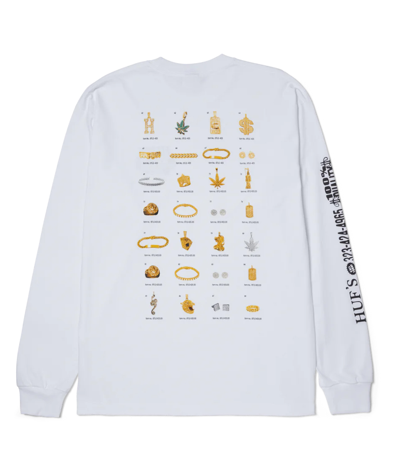 HUF JEWELRY LONG SLEEVE WHITE