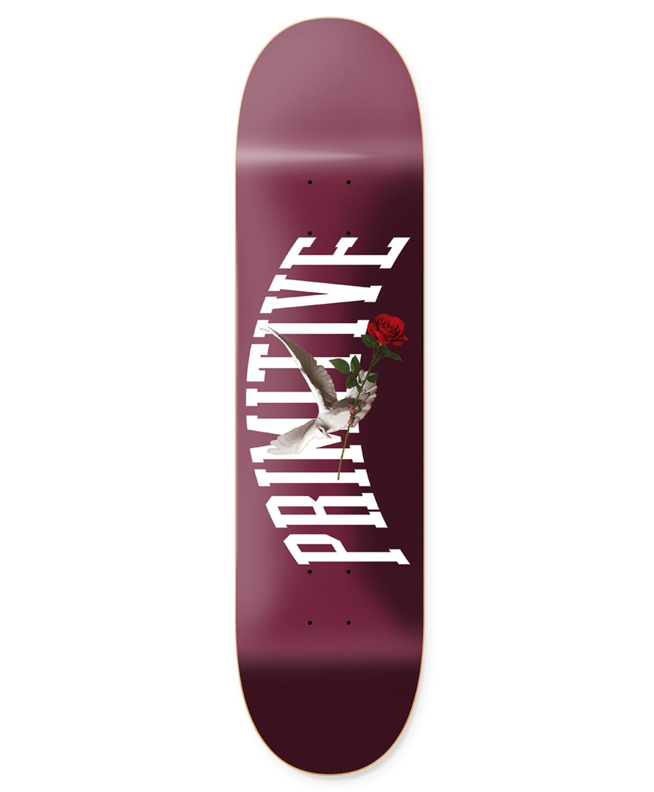 PRIMITIVE MESSENGER SKATE DECK 7.75 BURGUNDY