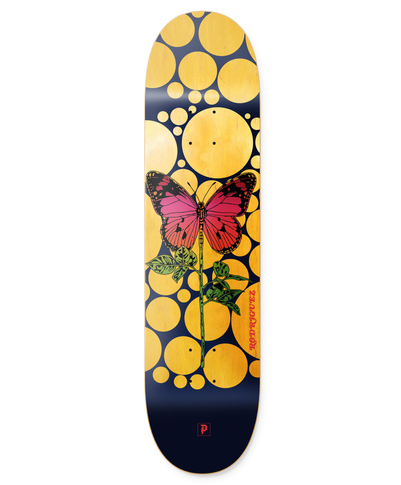 PRIMITIVE RODRIGUEZ CYCLES SKATE DECK 8 YELLOW