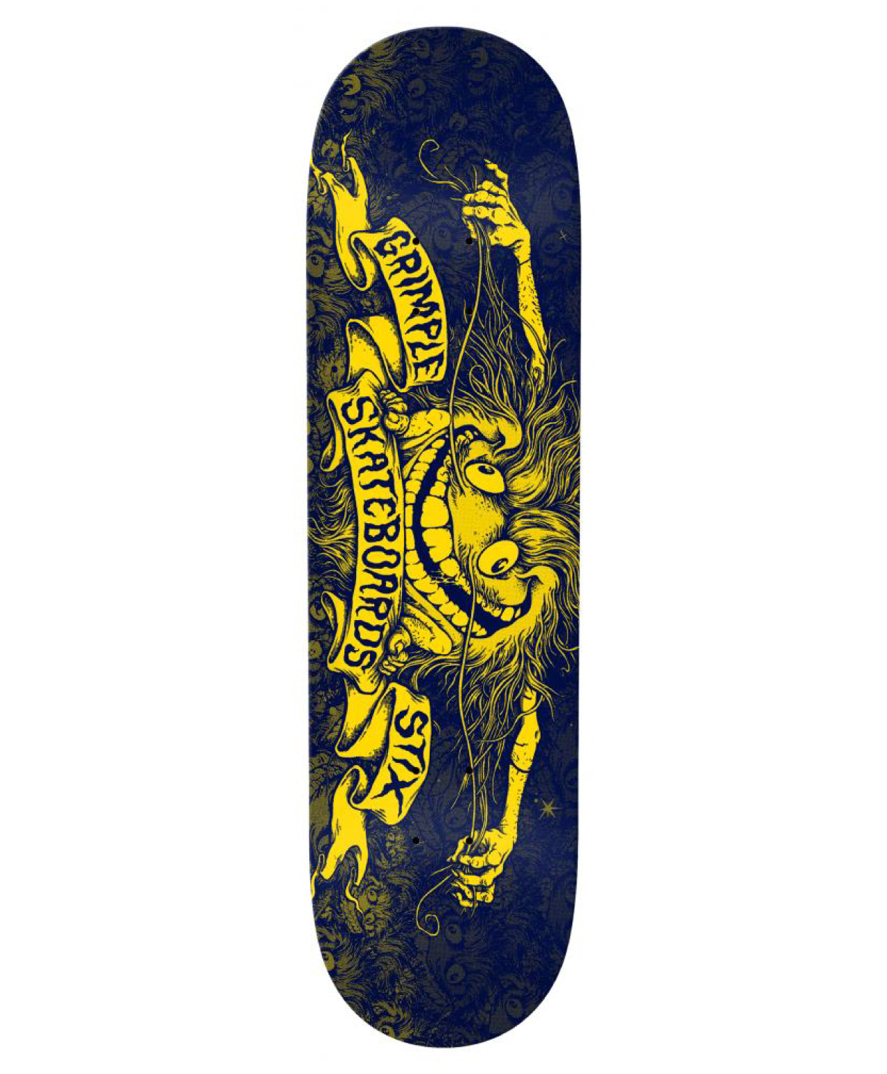 ANTIHERO GRIMPLESTIX SKATE DECK 7.75 BLACK/YELLOW