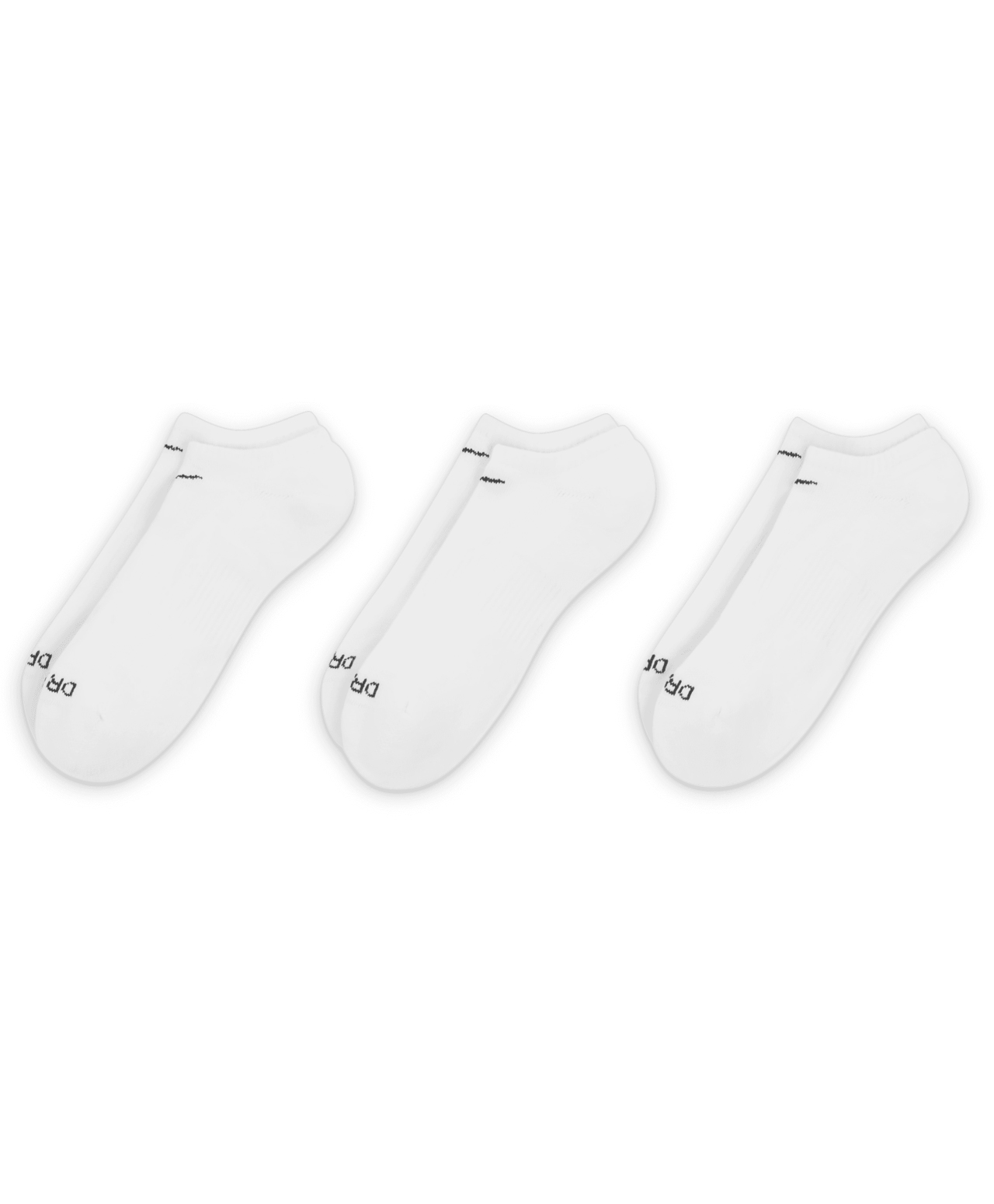 NIKE EVERYDAY PLUS CUSHIONED NO SHOW SOCKS 3-PACK WHITE/BLACK