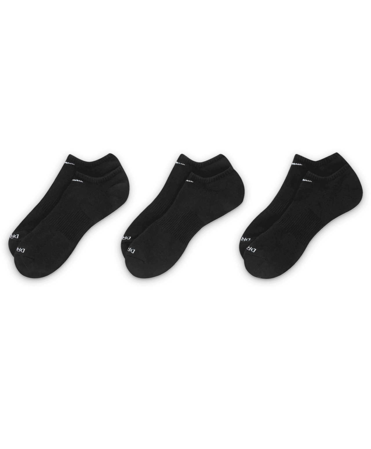 NIKE EVERYDAY PLUS CUSHIONED NO SHOW SOCKS 3-PACK BLACK/WHITE