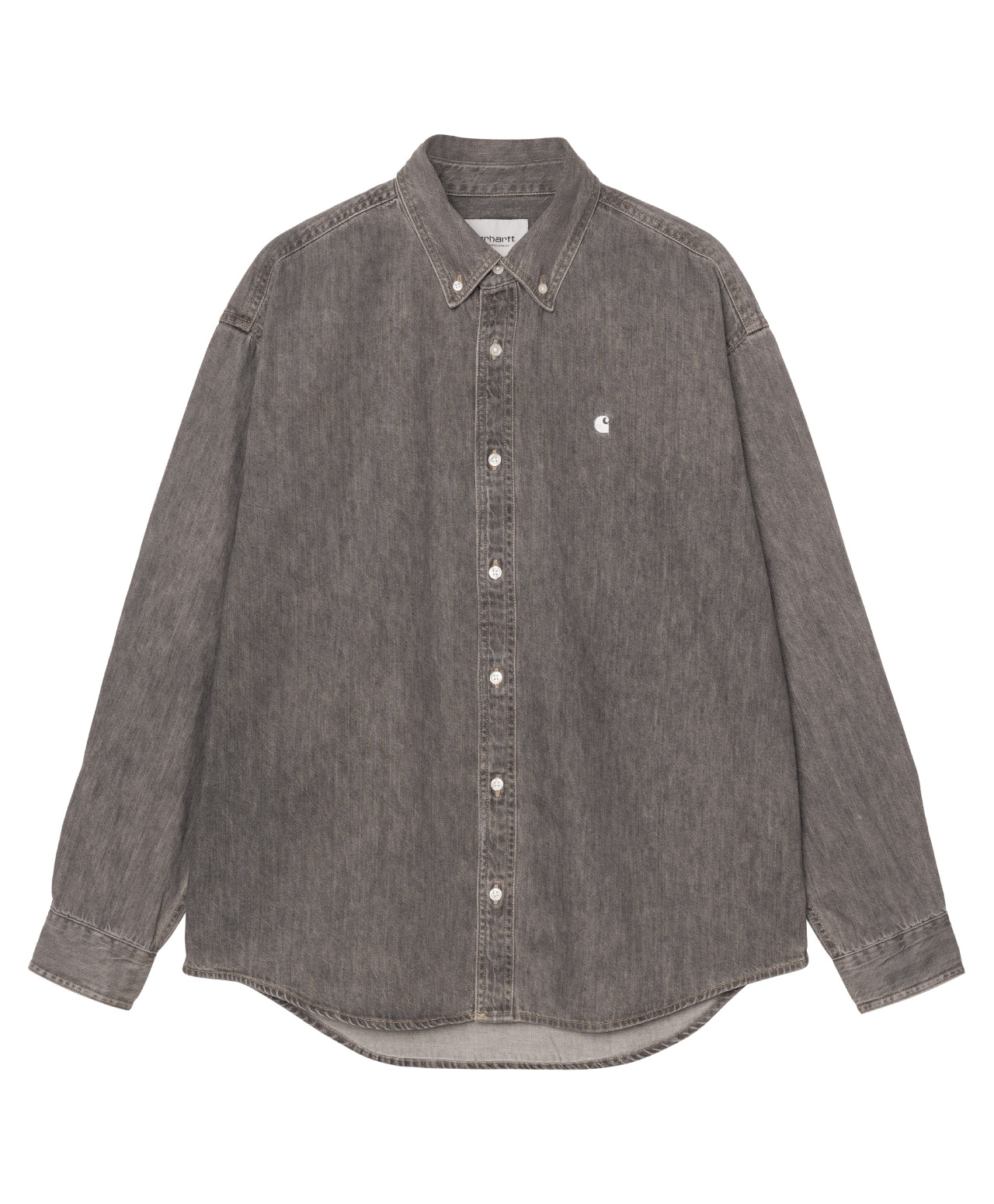 CARHARTT WIP LUCAS LONG SLEEVE SHIRT BLACK BLEACHED