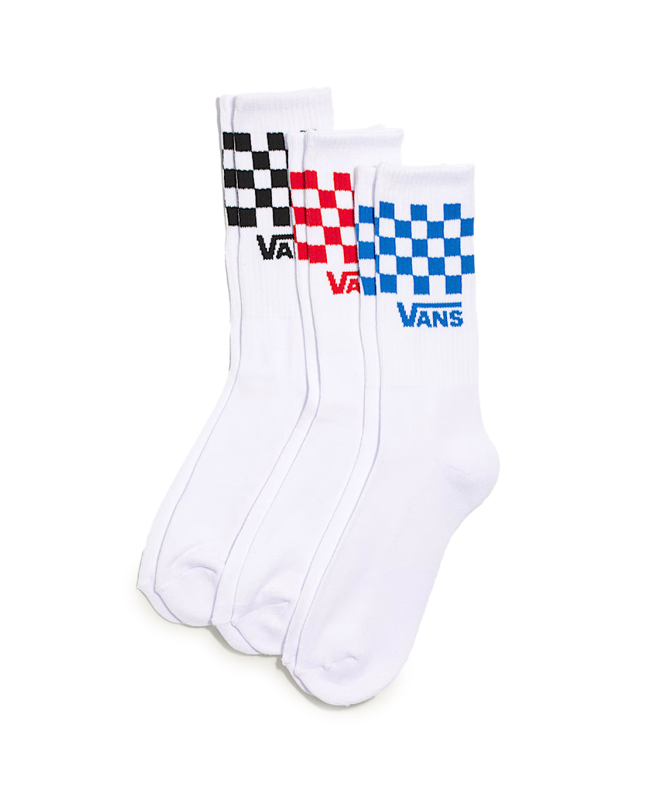 VANS CLASSIC CHECK CREW SOCKS 3-PACK WHITE