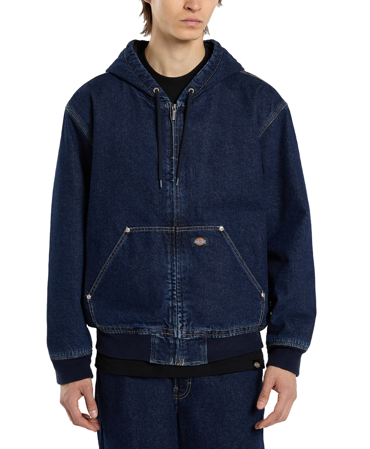 DICKIES HILHAM HOODED DENIM JACKET DARK INDIGO