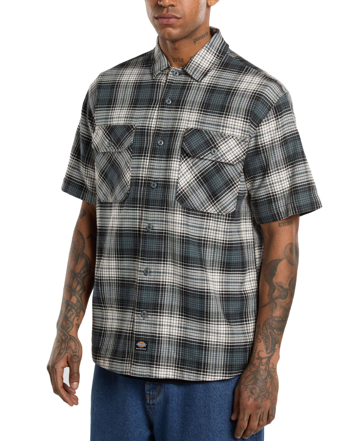 DICKIES X MIKE ANDERSON CHECK SHIRT STORMY WEATHER