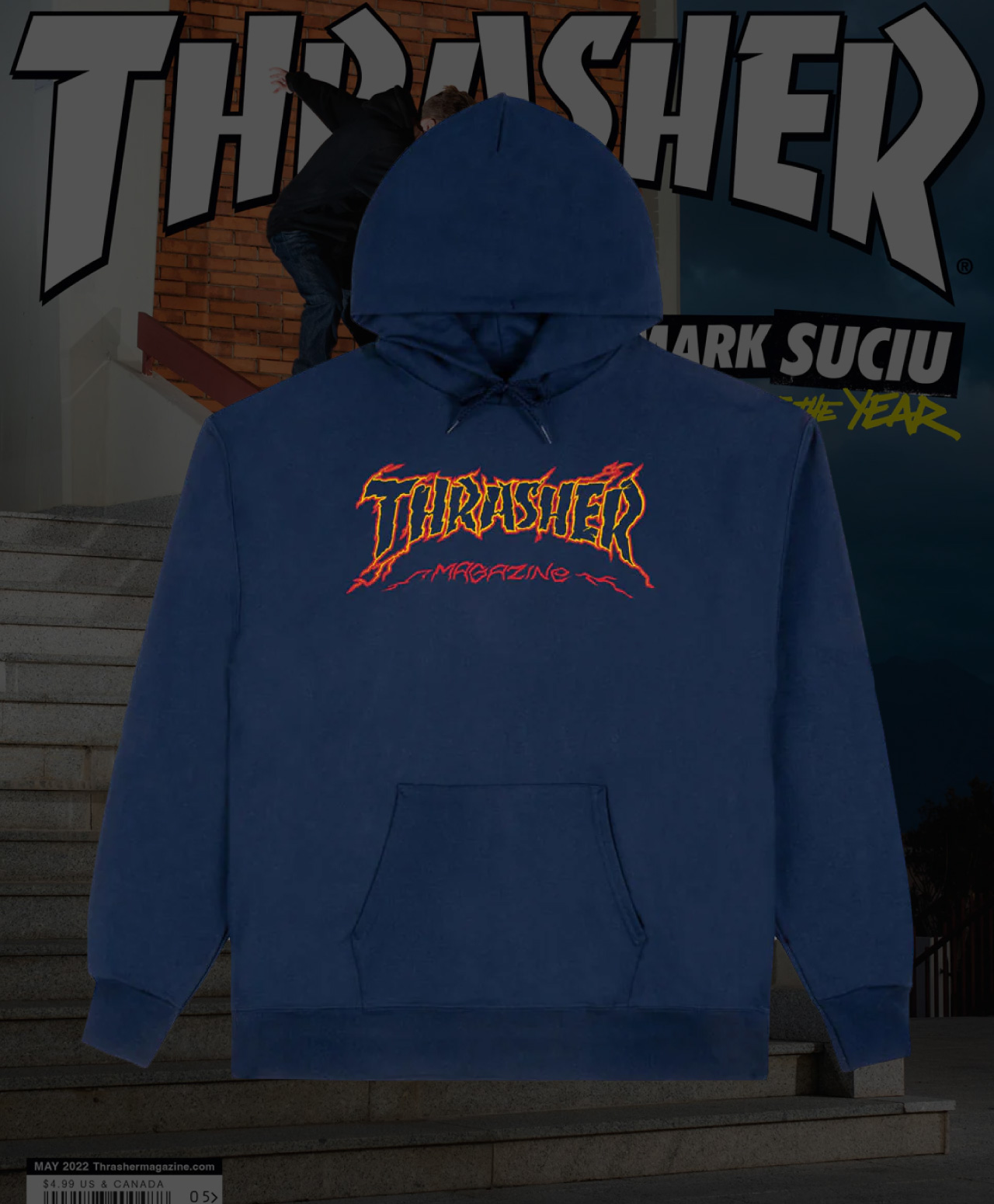 THRASHER CRACKED BY EXTEENAGER HOOD NAVY