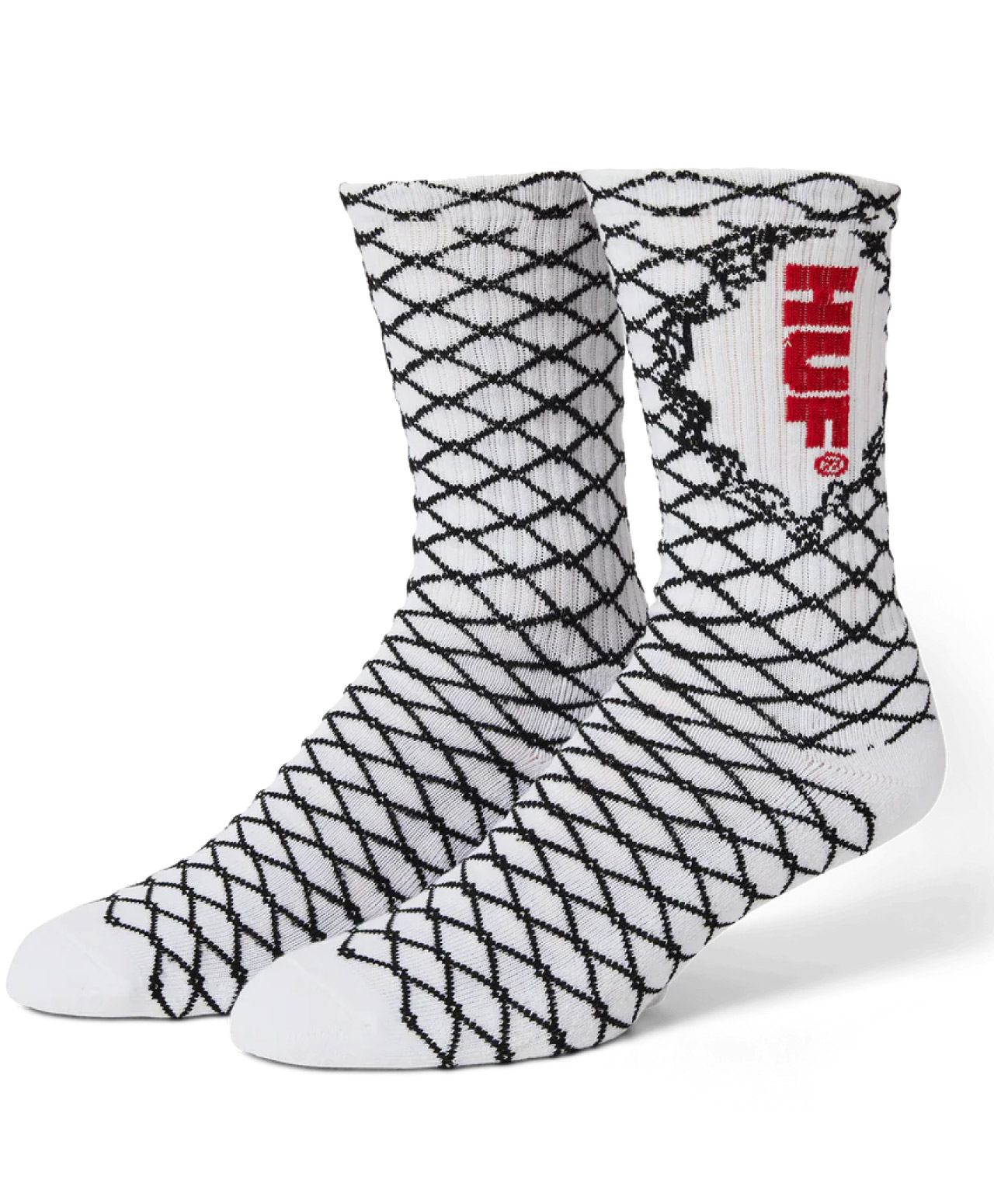 HUF BROKEN FENCE SOCKS WHITE
